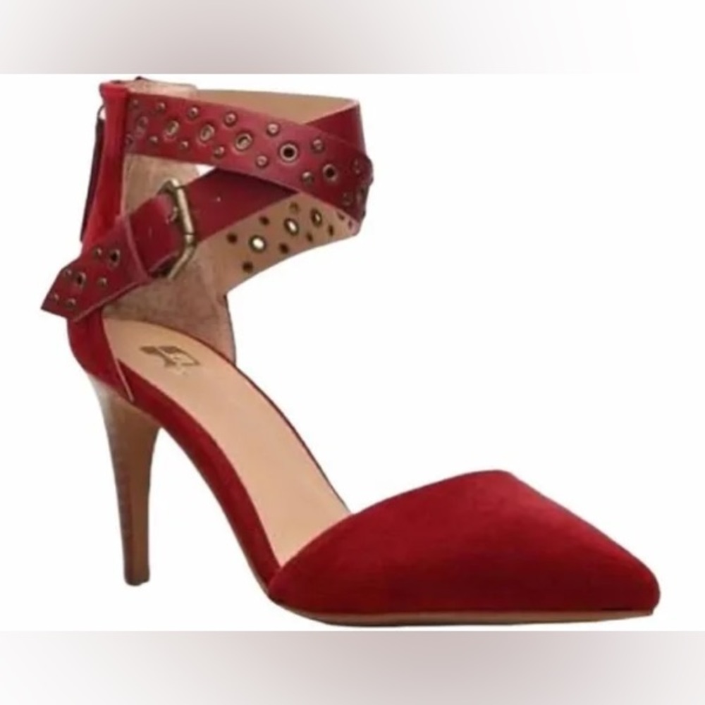 Joe’s red suede pump